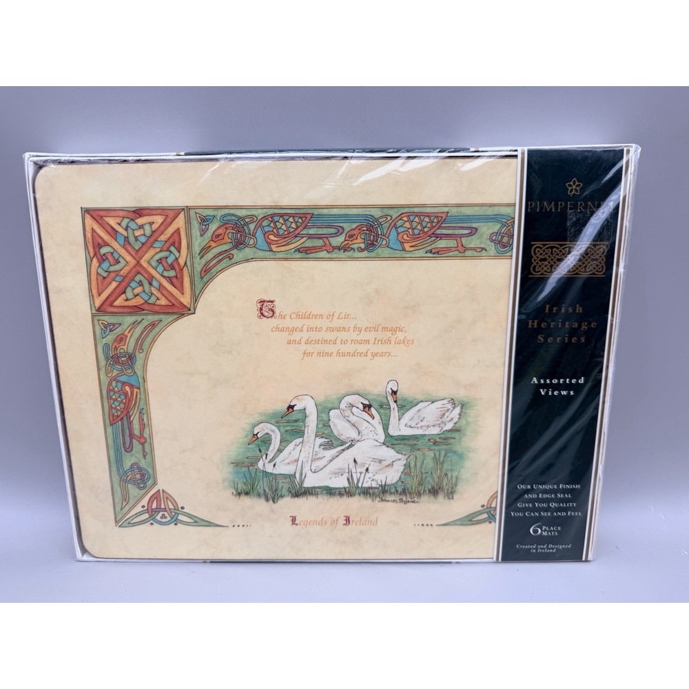 Pimpernel Irish Heritage Series Children of Lir 6 Placemats Sealed Made Ireland